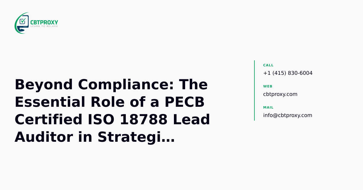 Beyond Compliance: The Essential Role of a PECB...