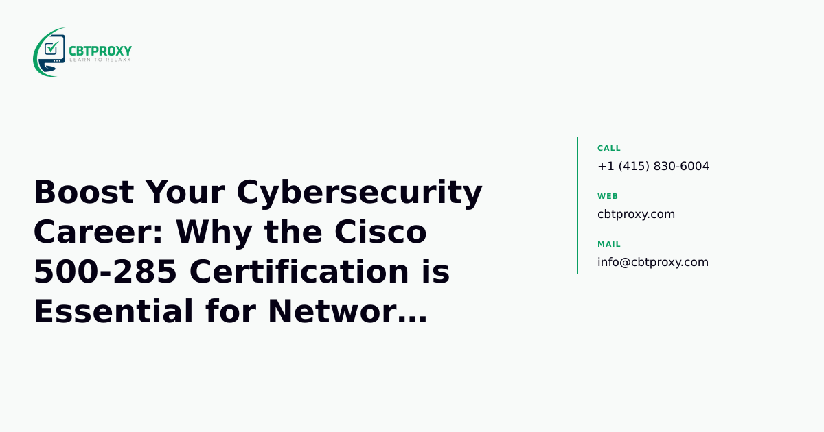 Boost Your Cybersecurity Career: Why the Cisco...